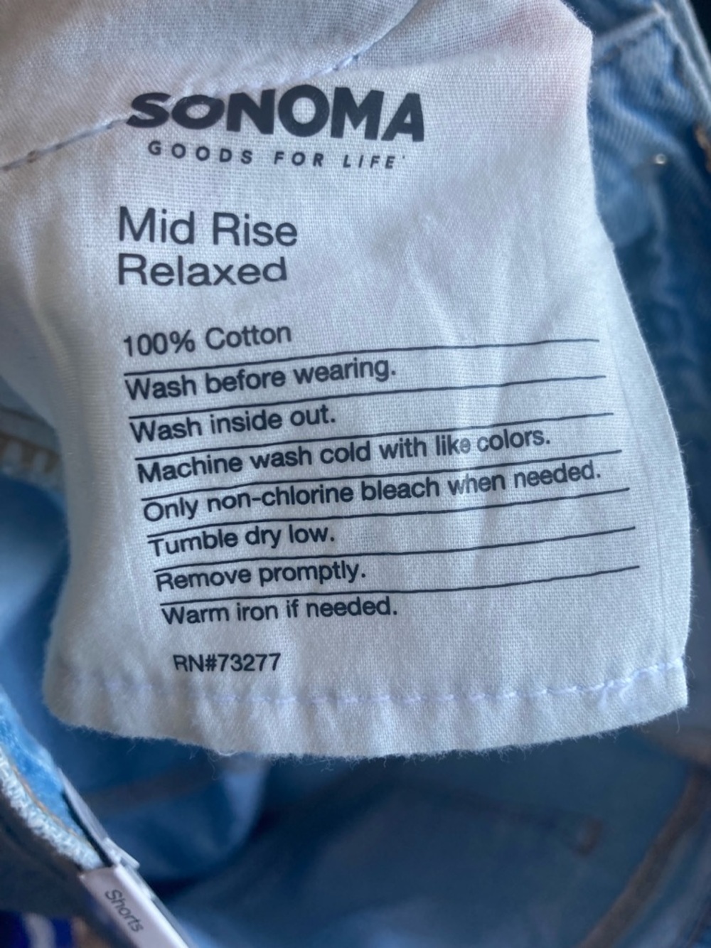 Sonoma jean short mid rise raw hem cotton boho coastal cowgirl western size 14 - Picture 13 of 13